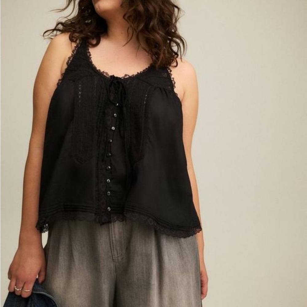 Torrid Festi Lace Tie Front Tank